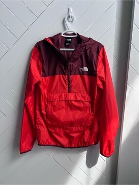 North Face Fanorak windbreaker jacket two-tone burgundy and red size men’s small